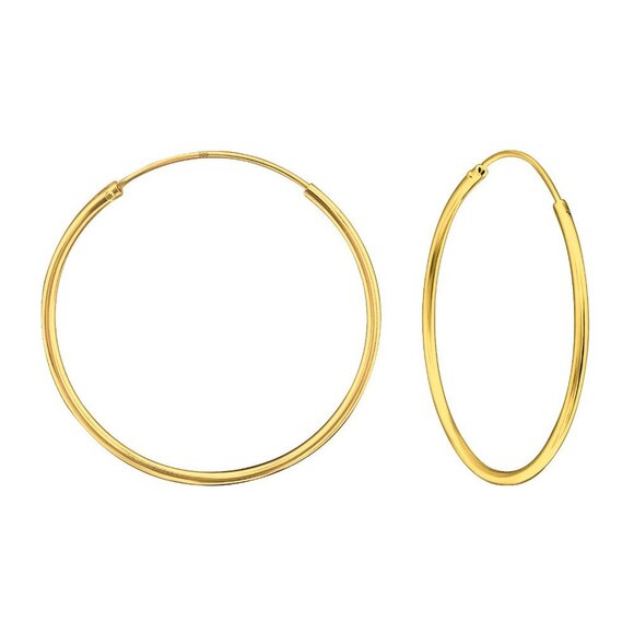 14k Gold Vermeil Endless Classic Hoops 30mm - Picture 1 of 7